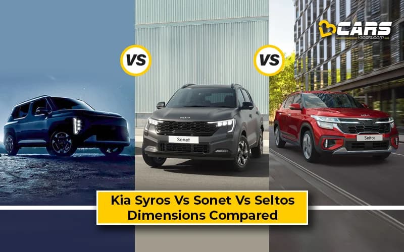 Kia Sonet, Syros And Seltos Dimensions Compared