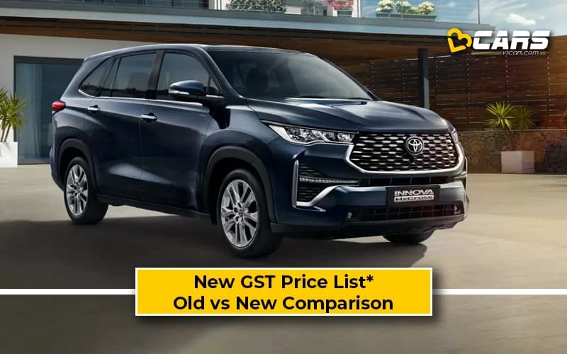 Toyota Innova Hycross — New GST Rate List (Tentative; Sep 22)