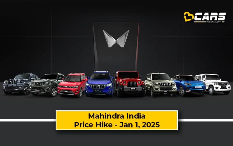Mahindra India Price Increase From Jan 1, 2025