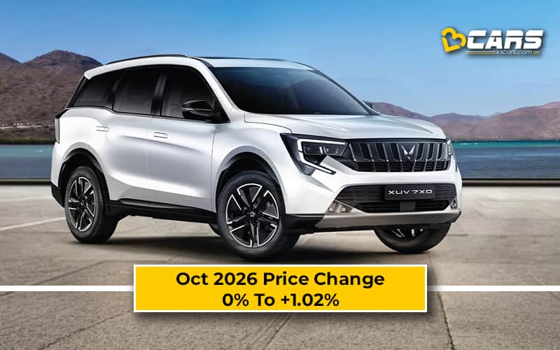 Mahindra XUV 7XO 2026 Oct Price Change - Hiked Up To 20k