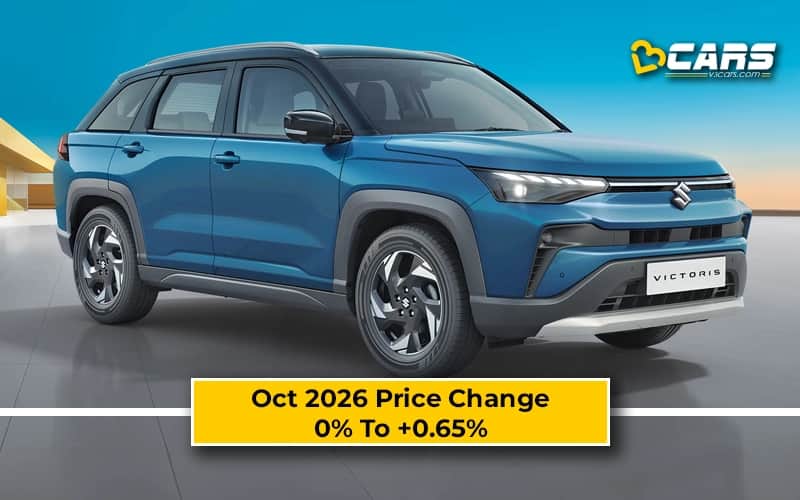 Maruti Suzuki Victoris 2026 Oct Price Change - Hiked Up To 10k