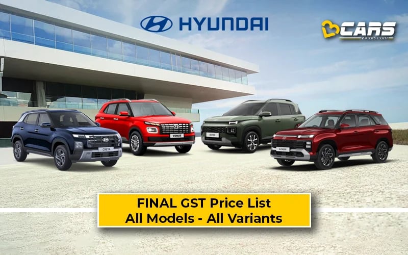 Confirmed Hyundai Cars & SUVs GST Price Cuts — All Models & Variants