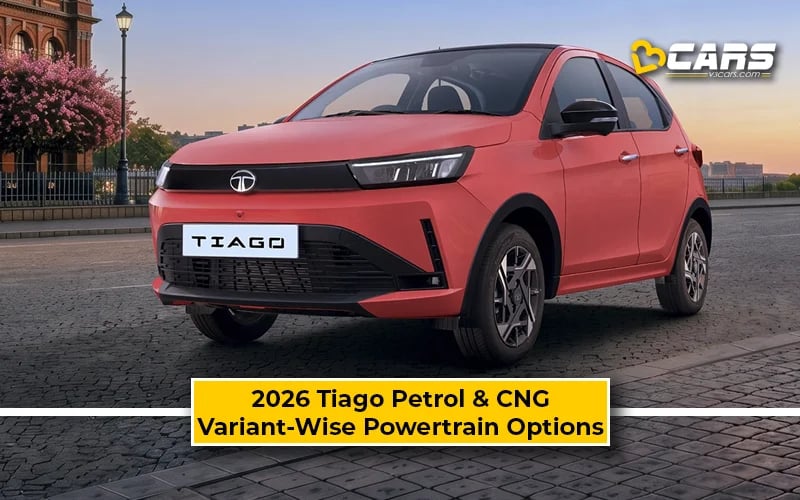 2026 Tata Tiago Variant-Wise Engine, Transmission Options - Petrol, CNG