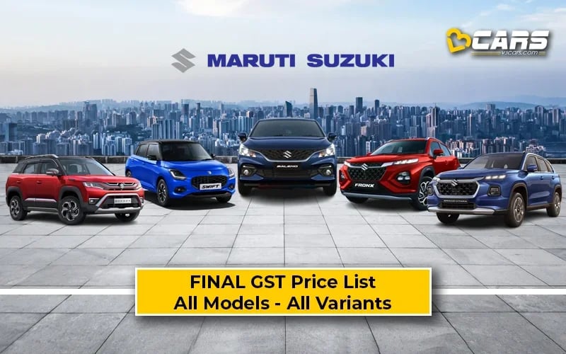 Confirmed Maruti Suzuki GST Price Cuts — All Models & Variants