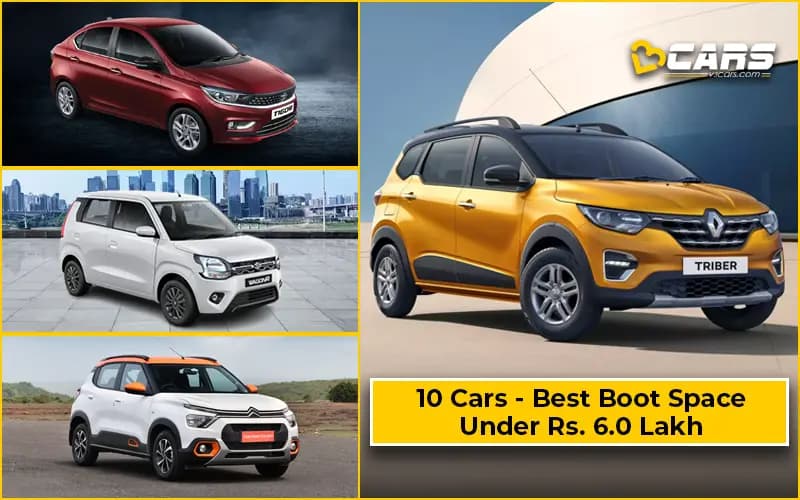 Top 10 Cars With Best Boot Space Under Rs. 6.0 Lakh