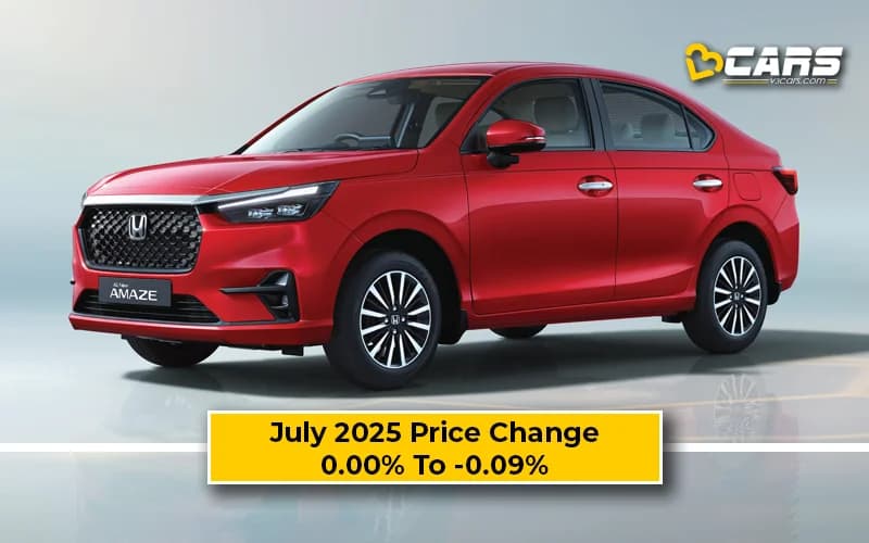 Honda Amaze 2025 Price Change — Cut By Up To 1k