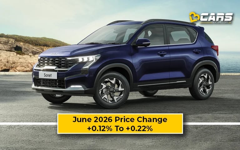 Kia Sonet 2026 June Price Change