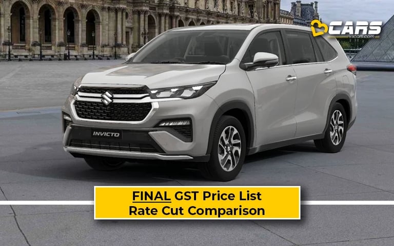 Final Maruti InvictoPrice List After GST Rate Cut (Confirmed)
