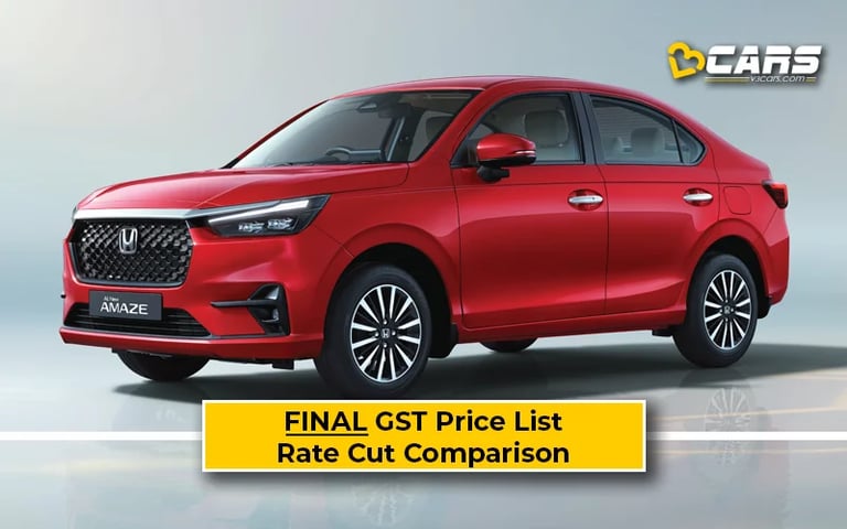 Final Honda Amaze Price List After GST Rate Cut (Confirmed)