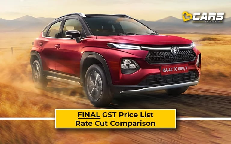 Final Toyota Taisor Price List After GST Rate Cut (Confirmed)
