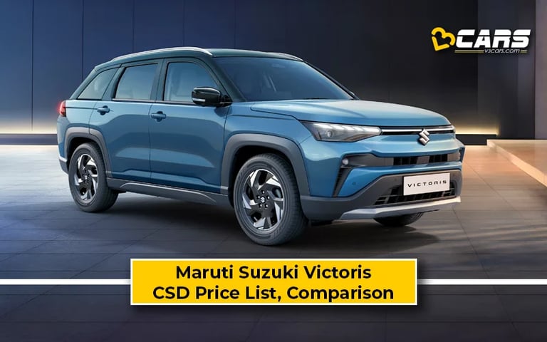 Maruti Suzuki Victoris CSD Price List — Comparison w/ Ex-Showroom