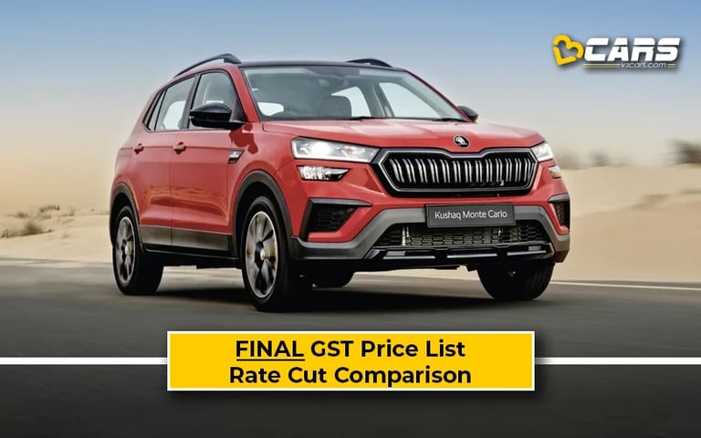 Final Skoda Kushaq Price List After GST Rate Cut (Confirmed)