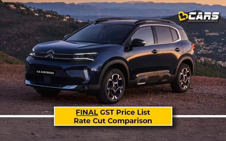 Final Citroen C5 Aircross Price List After GST Rate Cut (Confirmed)