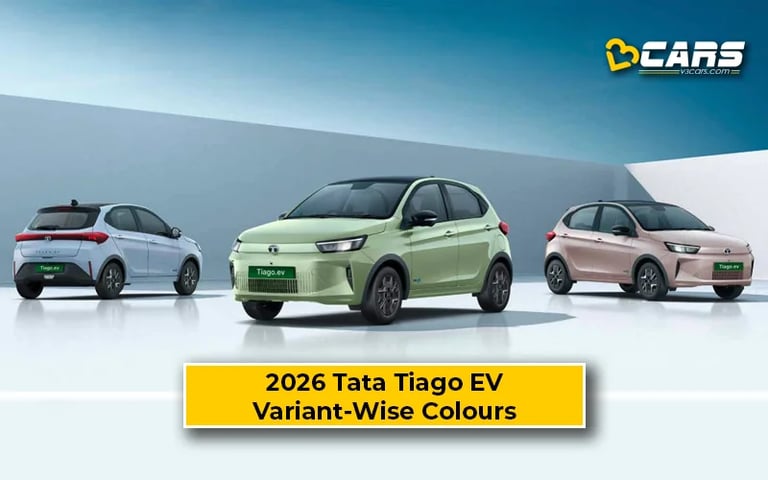 2026 Tata Tiago EV Variant-Wise Colour Options