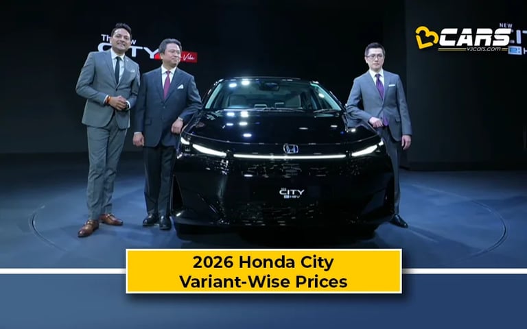 2026 Honda City Facelift Variant-Wise Prices Announced