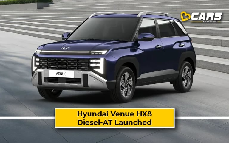 Hyundai Venue HX8 Diesel Automatic Launched; Prices, Features, Specs