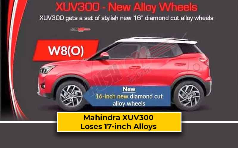 Mahindra XUV300 Loses 17inch Alloy Wheels