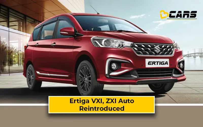Maruti Suzuki Ertiga VXI And ZXI Automatic Variants Relaunched