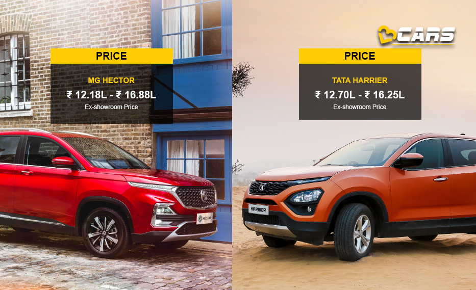 MG Hector vs Tata Harrier Price Comparison