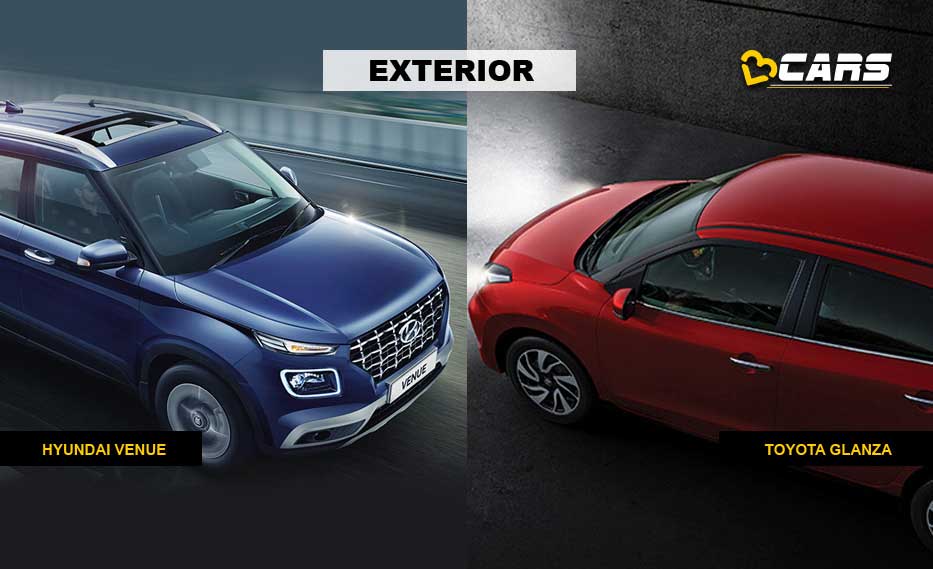 Venue vs Glanza Exterior