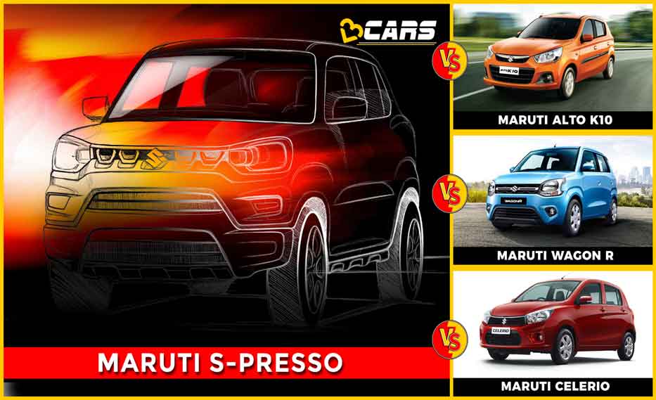 Maruti S-Presso vs Alto K10 vs WagonR vs Celerio