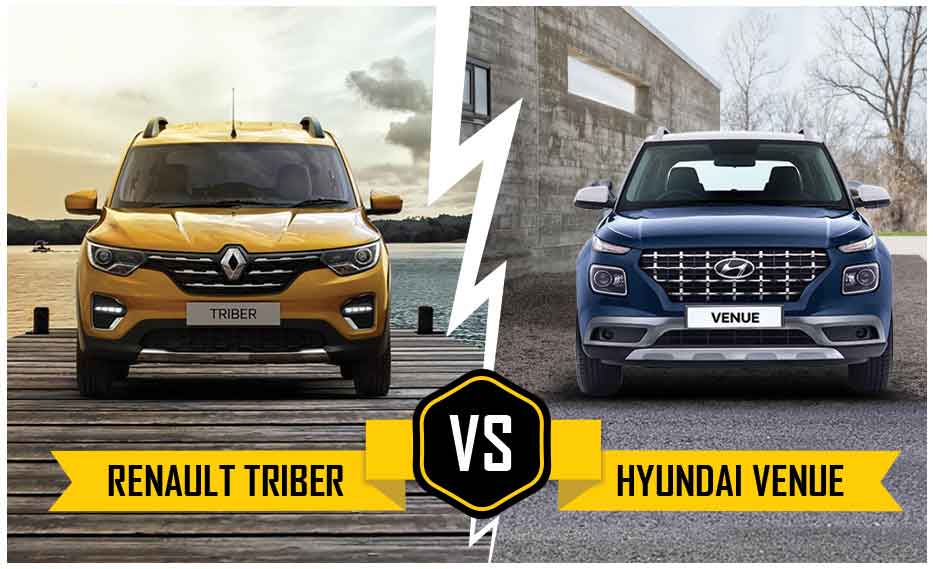 Renault Triber vs Hyundai Venue - Dimensions Comparison