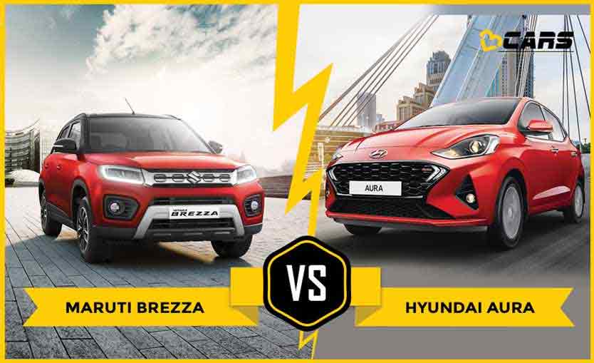 Hyundai Aura vs Maruti Suzuki Brezza Dimensions