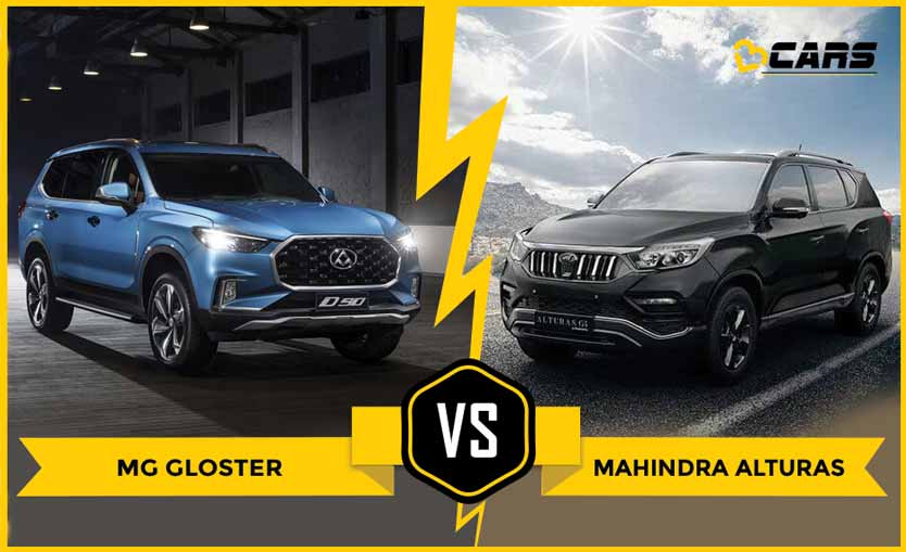 Compare dimensions Mg Gloster vs Mahindra Alturas