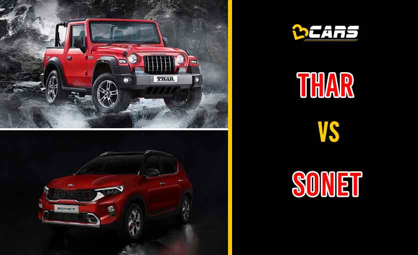 2020 Mahindra Thar Vs Kia Sonet Price Specs Features Mileage Comparison