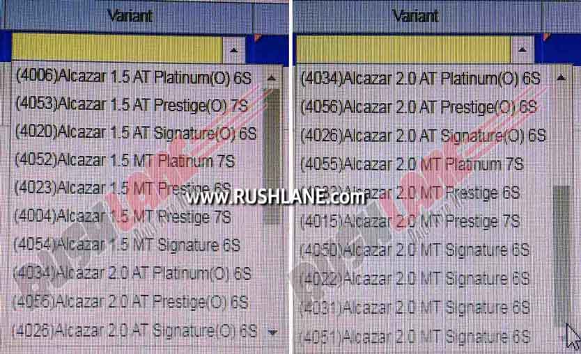 Hyundai alcazar variants colour options leaked ahead of launch