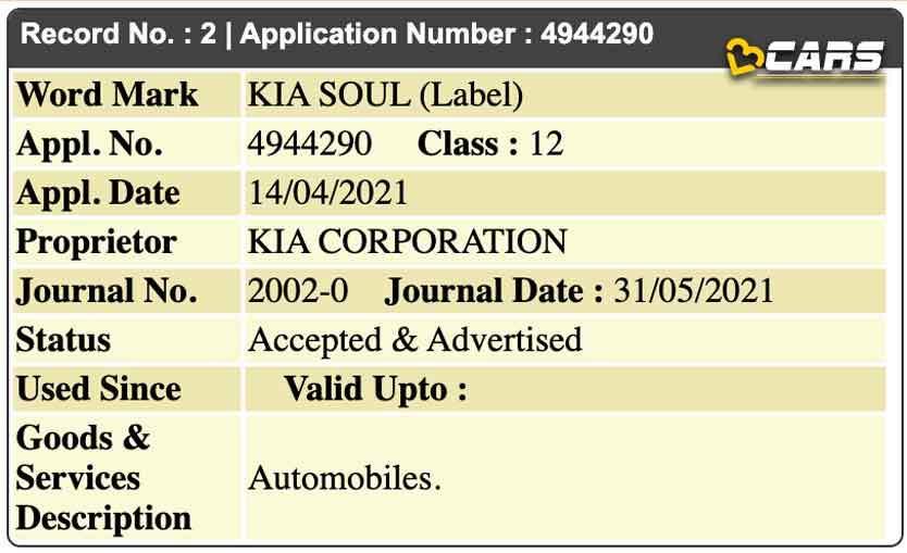 Kia trademarks soul brand name in india