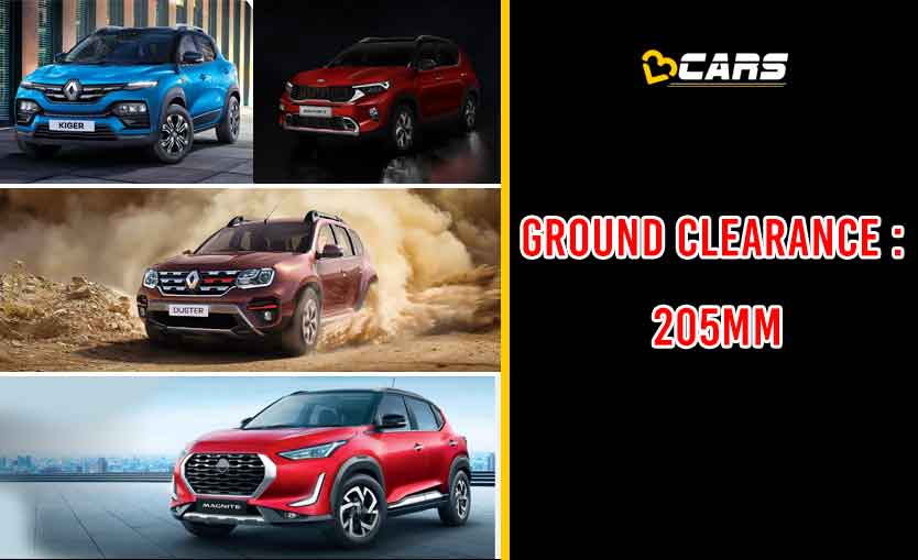 Cars and SUVs with 205 ground clearance