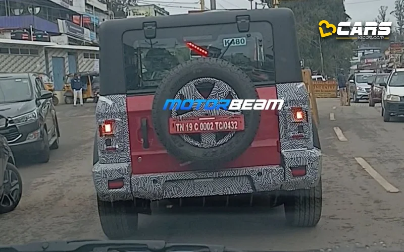 Mahindra thar 3 door facelift spied ahead of launch