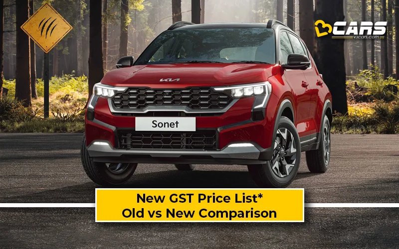 Kia Sonet — New GST Rate List & Old vs New Comparison (Tentative Prices; Sep 22)