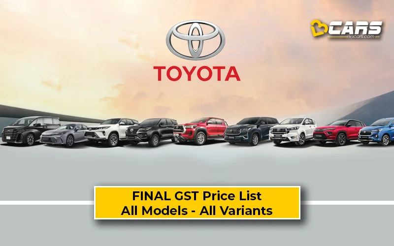 Confirmed Toyota Cars GST Price Cuts — All Models & Variants