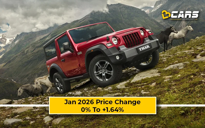 Scoop: January 2026: Mahindra Thar Price Change — Hiked By Up To 20k