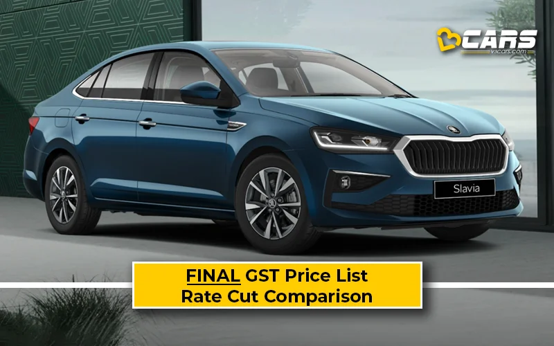 Confirmed Skoda Slavia New GST Rate List & Old vs New Comparison w/ GST Price Cut