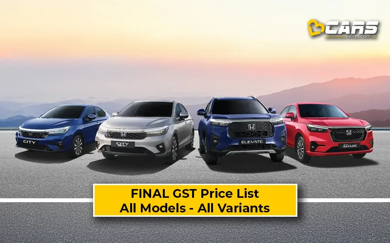 Confirmed Honda Cars GST Price Cuts — All Models & Variants