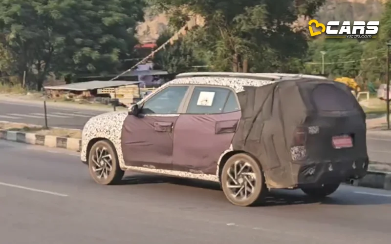 Hyundai alcazar spotted with different design over 2024 creta facelift