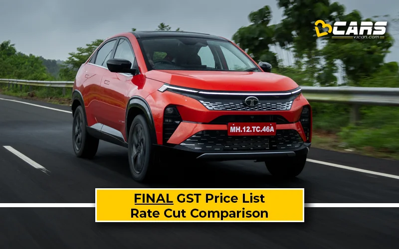 Confirmed Tata Curvv New GST Rate List & Old vs New Comparison w/ GST Price Cut