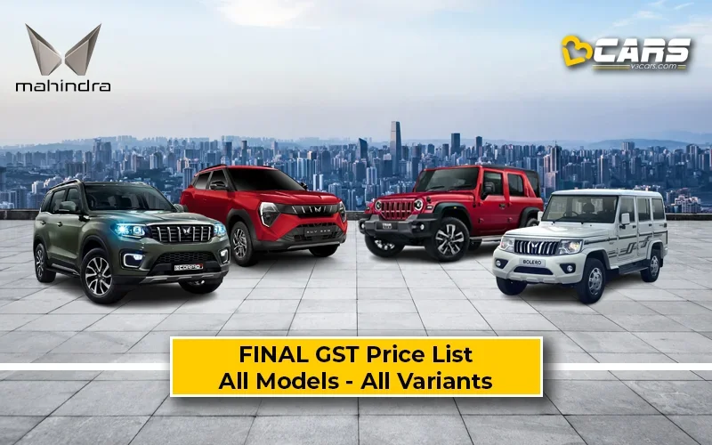 Confirmed Mahindra Cars & SUVs GST Price Cuts — All Models & Variants