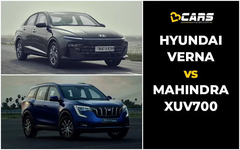 Hyundai Verna Vs Mahindra XUV700 5S Price, Engine Specs & Dimensions Comparison