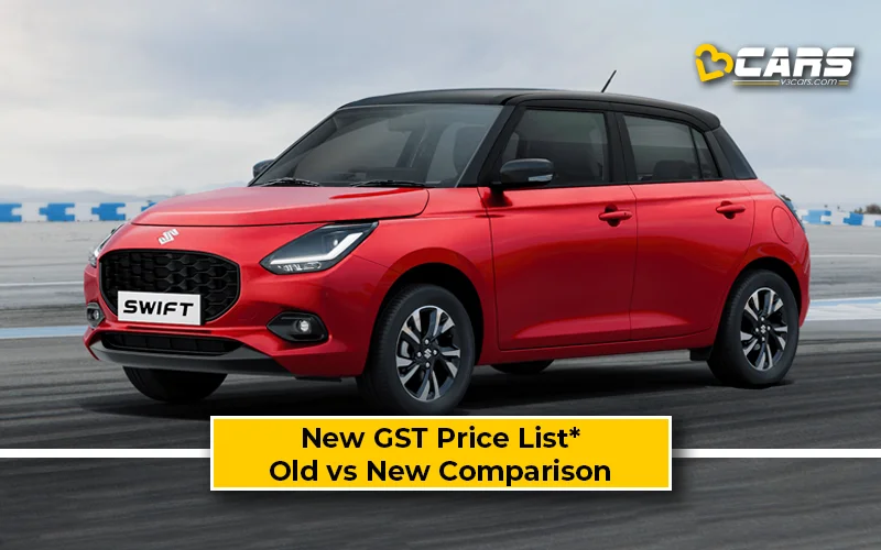 Maruti Swift — New GST Rate List & Old vs New Comparison (Tentative Prices; Sep 22)
