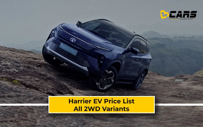 Tata Harrier EV RWD Prices Announced — Top  Model RWD Tops Out At Rs. 27.49 Lakh