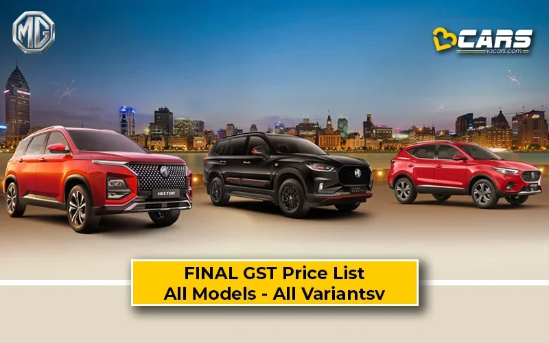 Confirmed MG Cars & SUVs GST Price Cuts — All Models & Variants