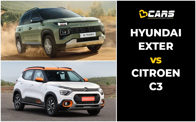 Hyundai Exter Vs Citroen C3 Price, Engine Specs & Dimensions Comparison