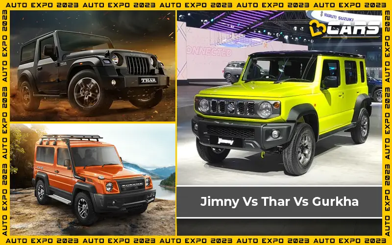 Maruti Suzuki Jimny Vs Mahindra Thar Vs Force Gurkha