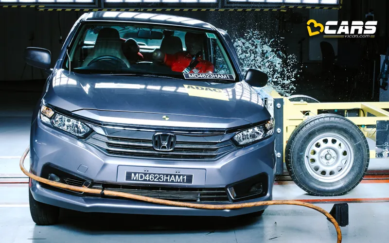 Honda amaze scores 2 star safety rating in global ncap crash test