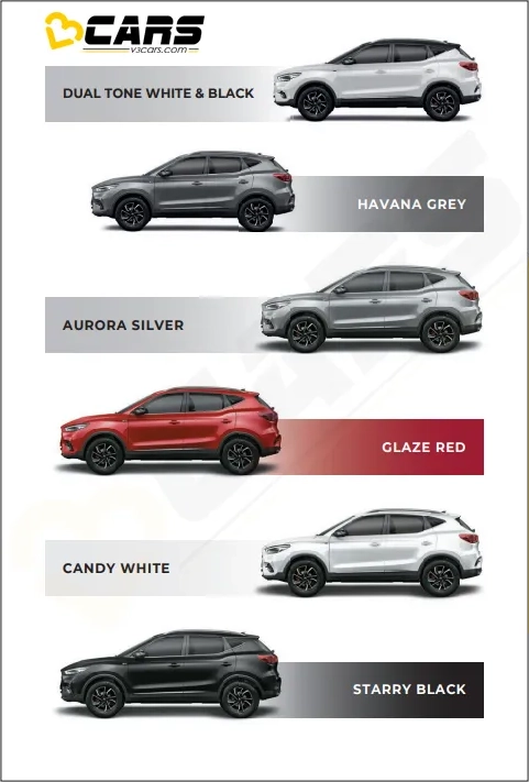 2024 mg astor all exterior colour options variant wise