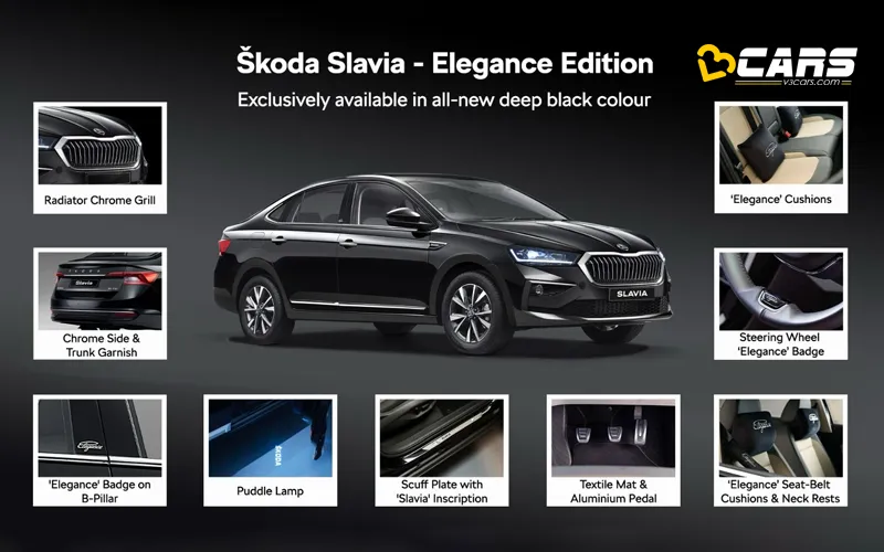 Skoda launch elegance editions of slavia and kushaq with deep black paint